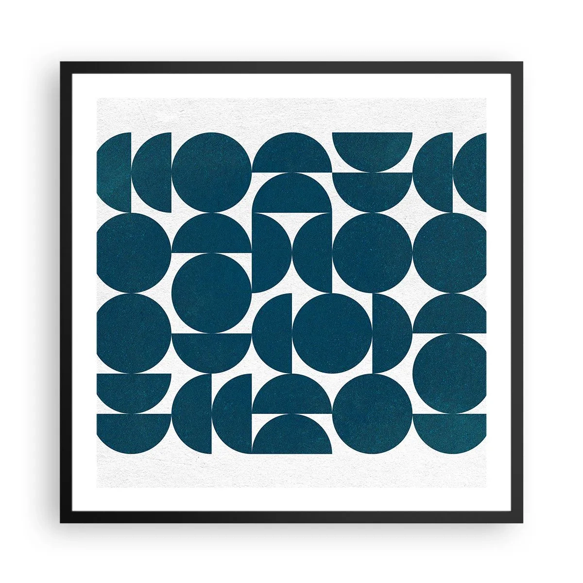 Plagát v čiernom ráme - Kruhy a polkruhy - 60x60 cm