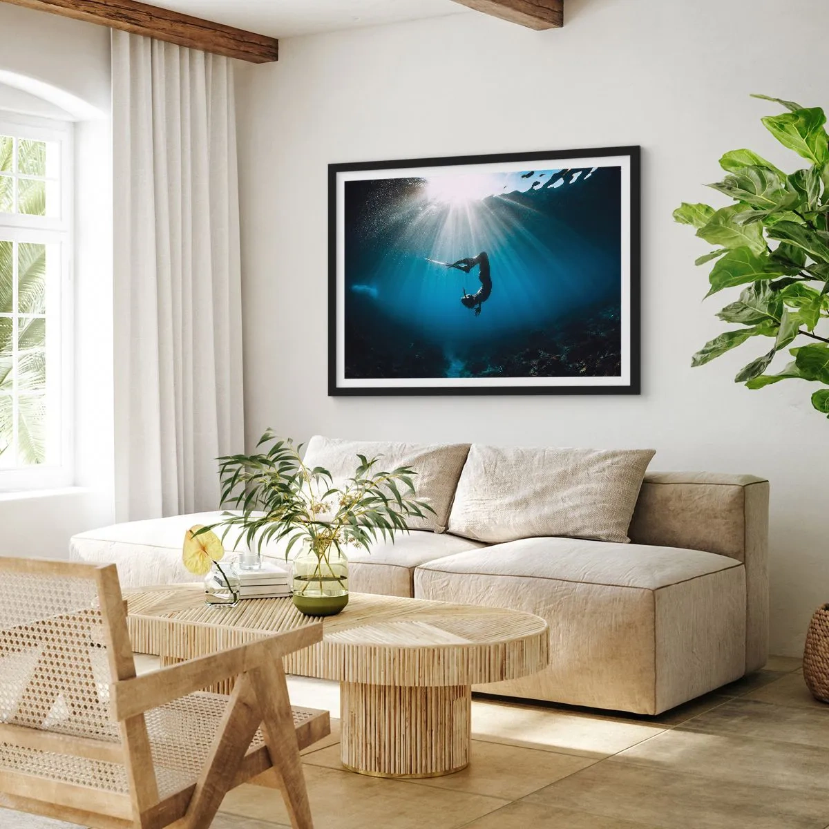 Plagát v čiernom ráme - Podvodný tanec - 70x50 cm