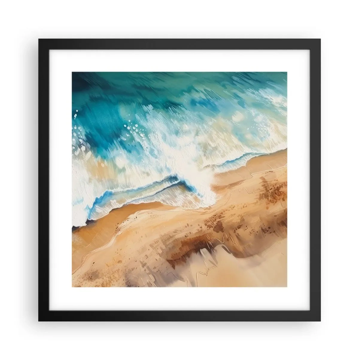 Plagát v čiernom ráme - Vlna, ktorá sa vracia - 40x40 cm