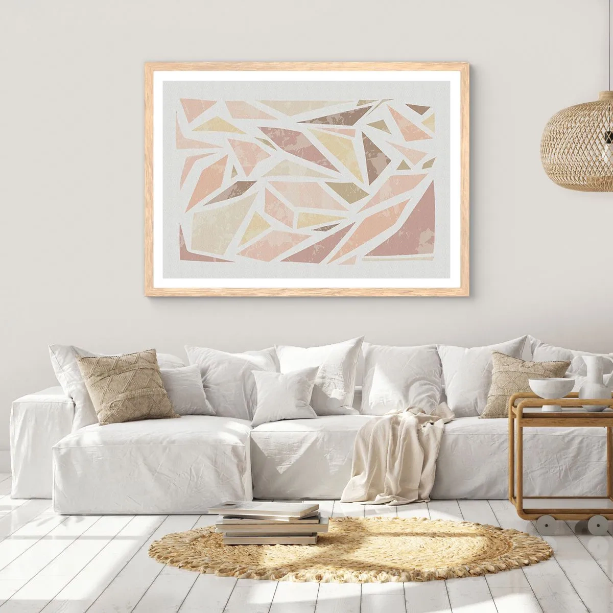 Plagát v ráme zo svetlého duba - Kompozícia: vitráž - 70x50 cm