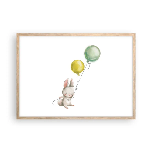 Plagát v ráme zo svetlého duba - Poletím aj ja! - 70x50 cm