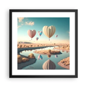 Plagát v čiernom ráme - Láska ťa nechá vzlietnuť - 40x40 cm