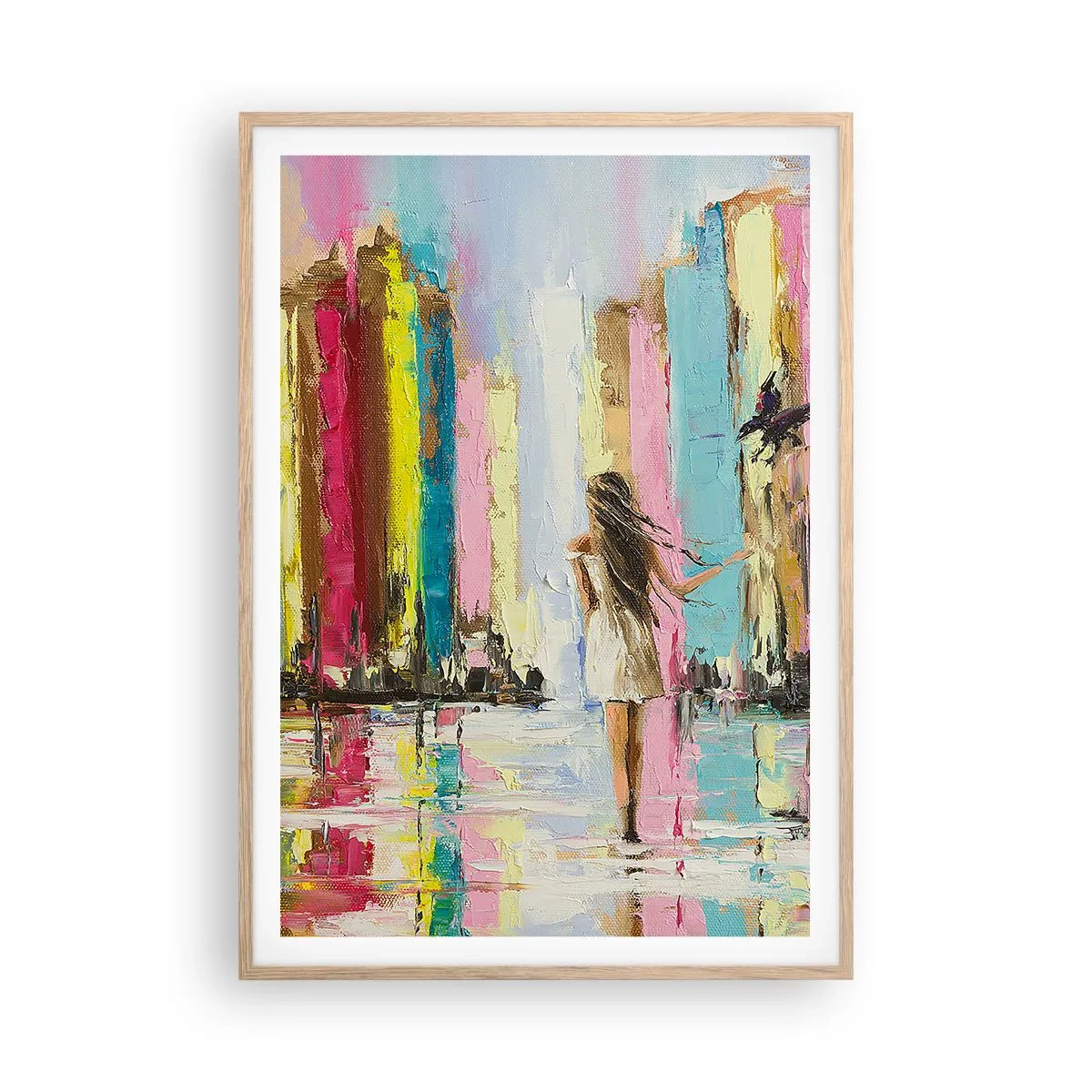 Plagát v ráme zo svetlého duba - Poď so mnou - 70x100 cm