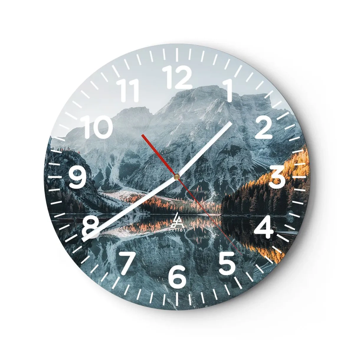 Nástenné hodiny - Zrkadlová krajina - 30x30 cm