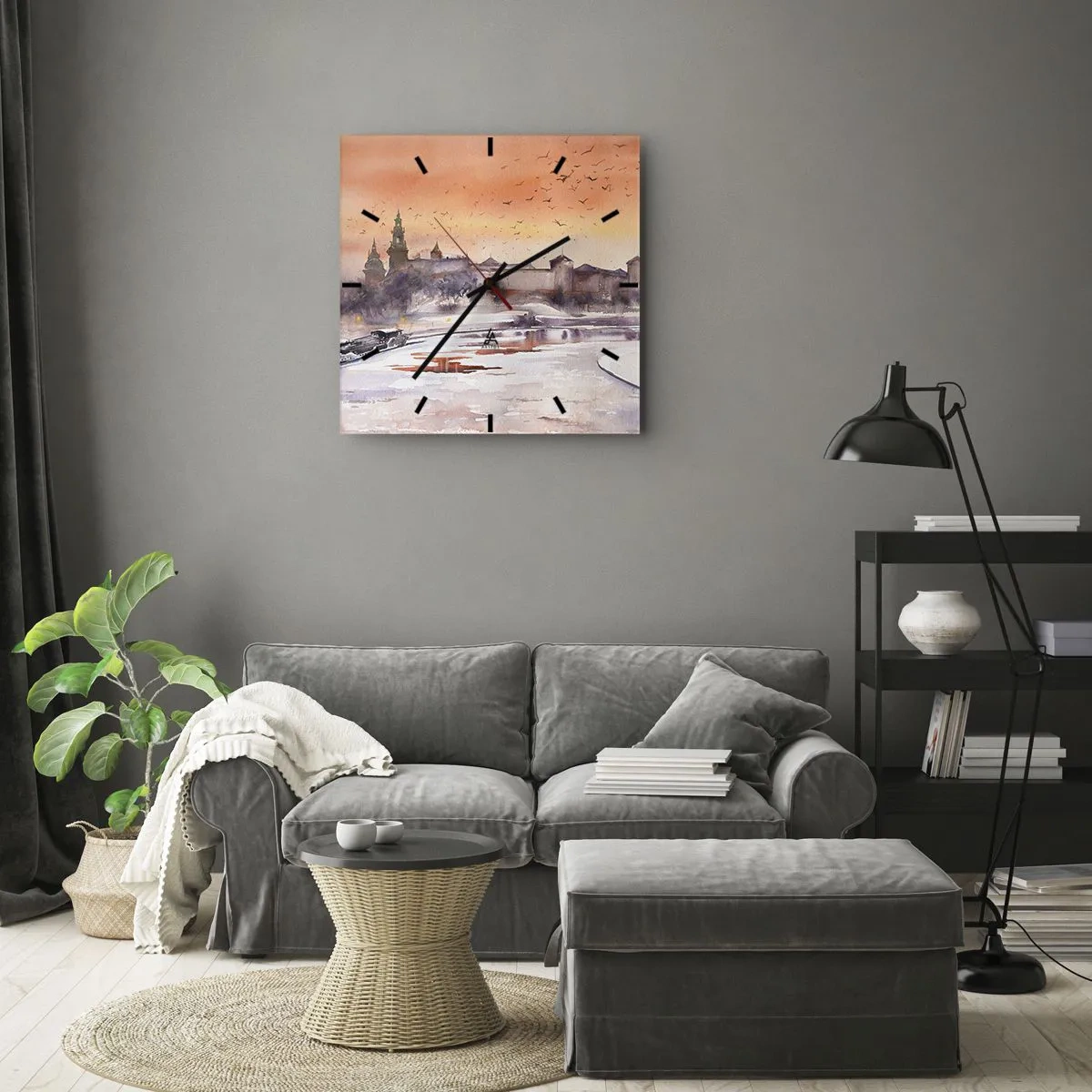 Nástenné hodiny - Kráľovský západ slnka - 30x30 cm