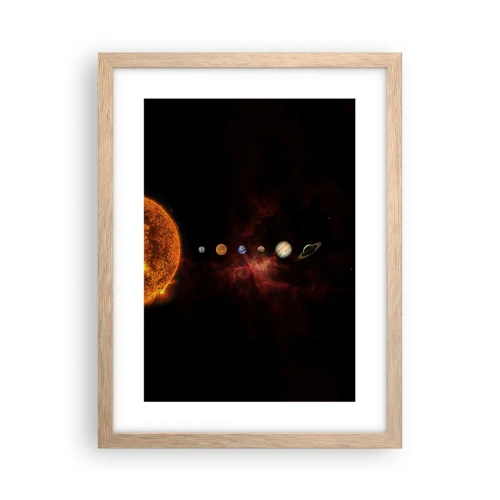 Plagát v ráme zo svetlého duba - Naša štvrť - 30x40 cm