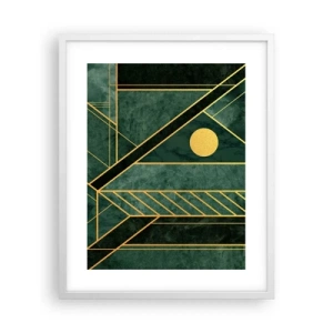 Plagát v bielom ráme - Dynamika zlata a lazuritu - 40x50 cm