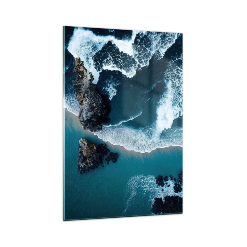 Obraz na skle - Zahalené do vĺn - 70x100 cm