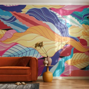 Fototapeta Premium Sand - Farebný neporiadok - Abstrakcia, Farebné listy, Kus - 200x140 cm