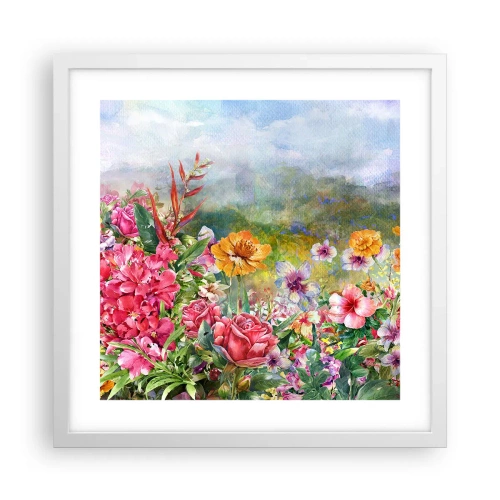 Plagát v bielom ráme - Záhrada, ktorá sa zbláznila - 40x40 cm