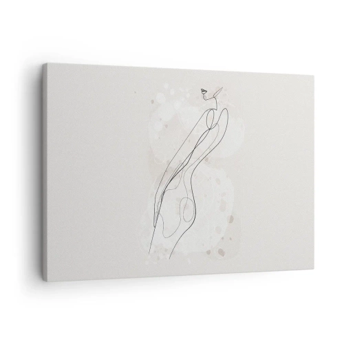 Obraz na plátne - Jemná siluetá skica v minimalistickom štýle - 70x50cm - Zablúdiť pohľadom - Moderná nástenná dekorácia do obývacej izby a spálne ARTTOR