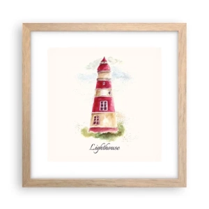 Plagát v ráme zo svetlého duba - Tu je vždy počasie - 30x30 cm