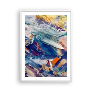 Plagát v bielom ráme - Chaos farieb - 50x70 cm