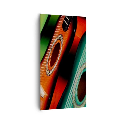 Obraz na plátne - Gitara má veľa farieb - 65x120 cm