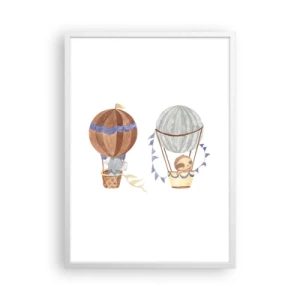 Plagát v bielom ráme - Priatelia na cestách - 50x70 cm