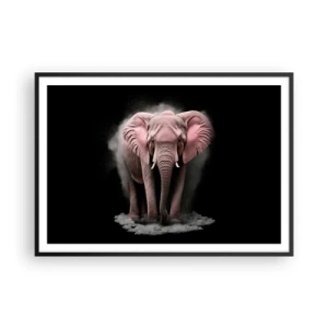 Plagát v čiernom ráme - Nemysli na ružového slona! - 100x70 cm