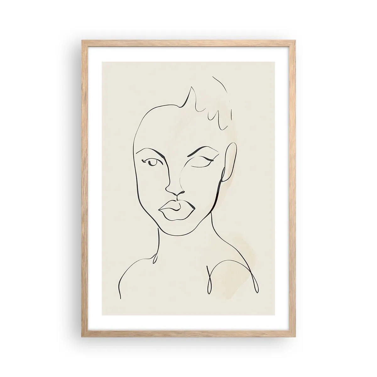 Plagát v ráme zo svetlého duba - Obrys zmyselnosti - 50x70 cm