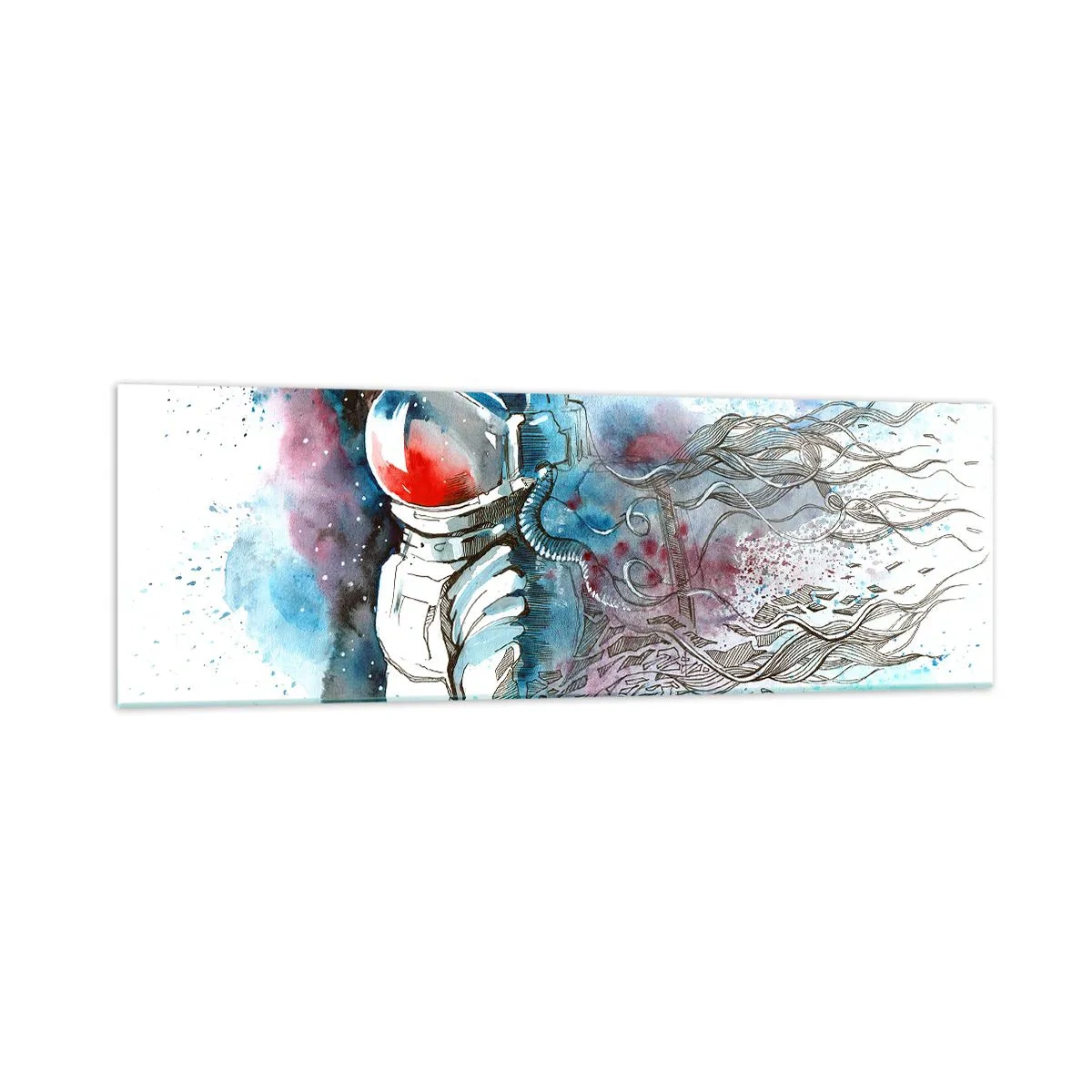 Obraz na skle - Sám s vesmírom - 160x50 cm