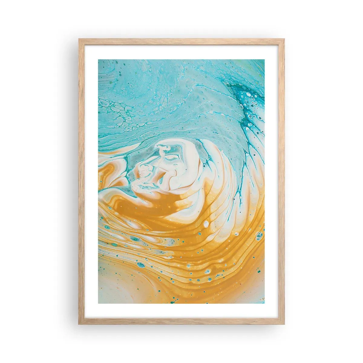 Plagát v ráme zo svetlého duba - Pastelový vír - 50x70 cm