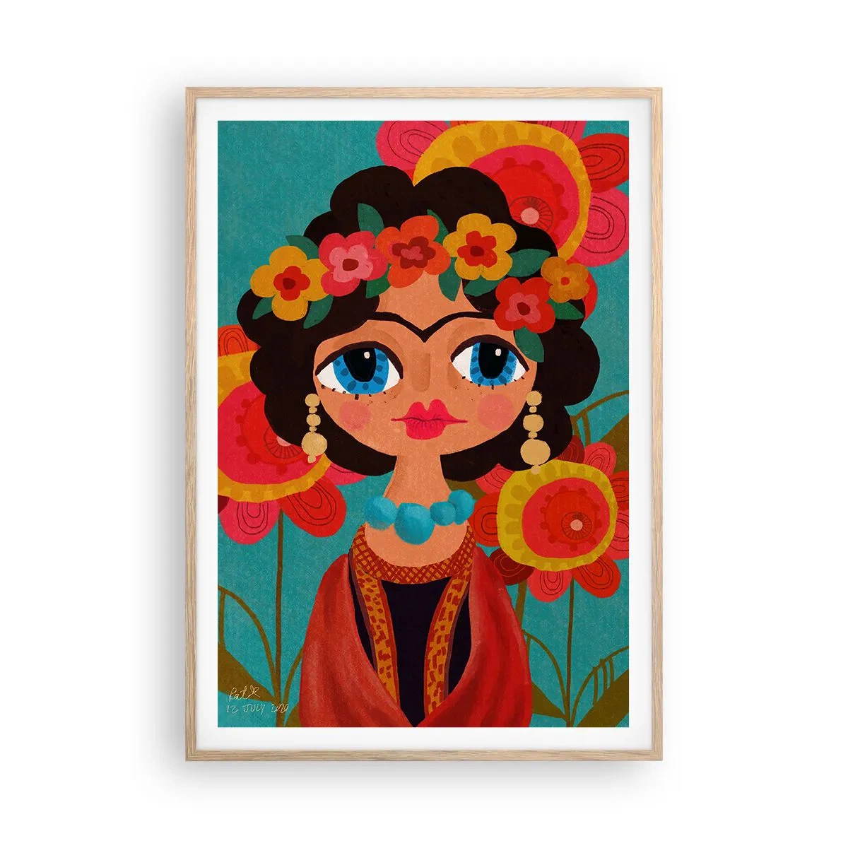 Plagát v ráme zo svetlého duba - O dievčatku Makovičke - 70x100 cm