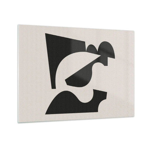 Obraz na skle - Abstraktná čiernobiela geometrická kompozícia - 70x50cm - Na samostatné ukladanie - Moderná nástenná dekorácia do obývacej izby a spálne ARTTOR