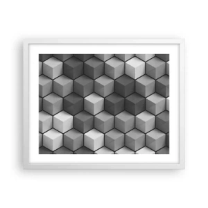 Plagát v bielom ráme - Kubistické puzzle - 50x40 cm