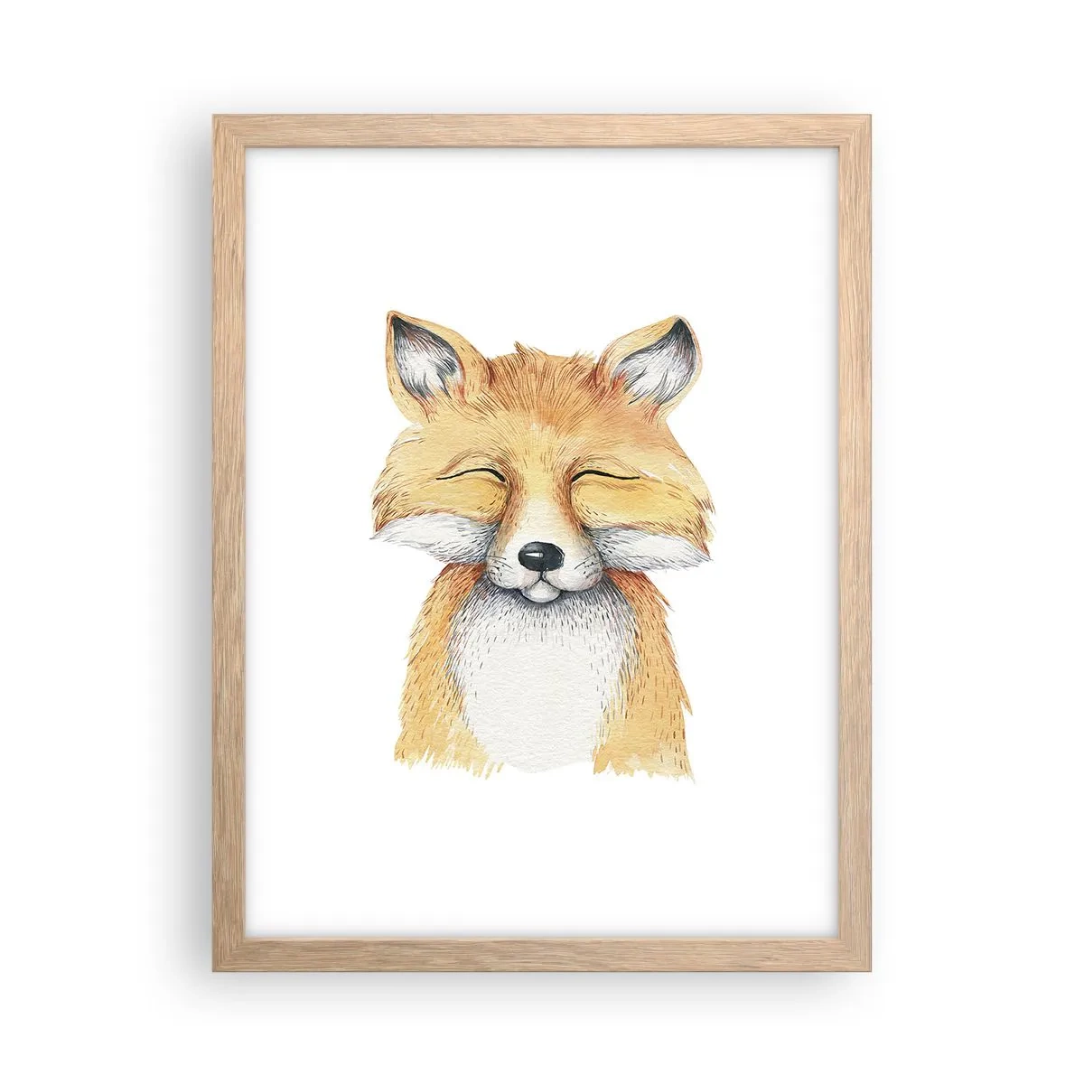 Plagát v ráme zo svetlého duba - Líščia rozladenosť - 30x40 cm