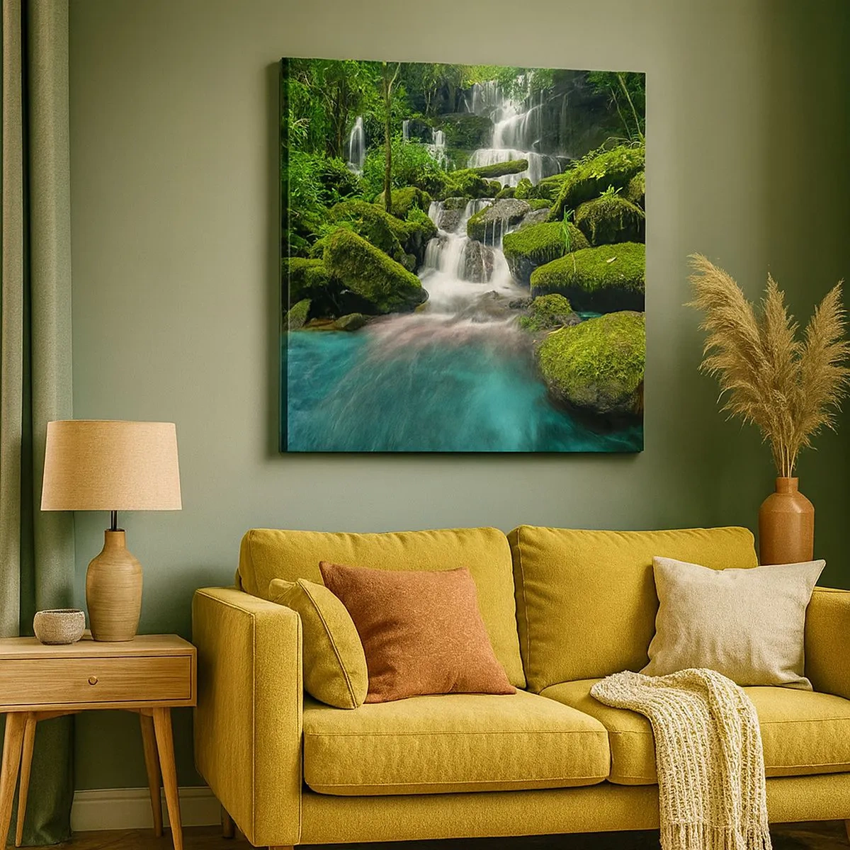 Obraz na plátne - Tyrkys, zafíry a tekuté striebro - 30x30 cm