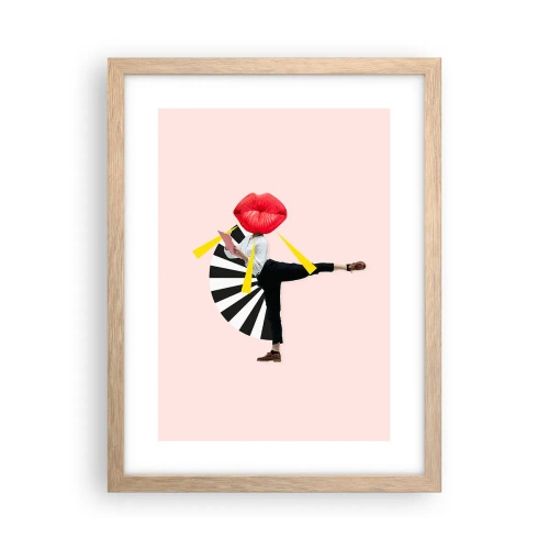 Plagát v ráme zo svetlého duba - Surrealistický pop-art - 30x40 cm
