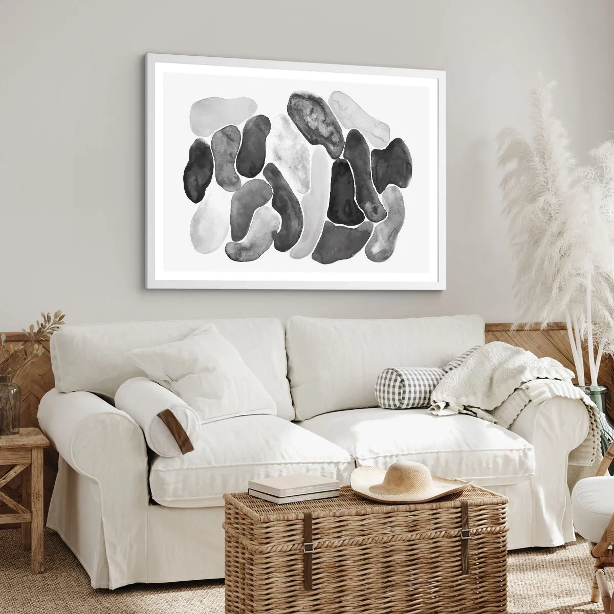 Plagát v bielom ráme - Kamenistá abstrakcia - 91x61 cm