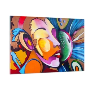 Obraz na skle - Dotknúť sa farbou - 120x80 cm