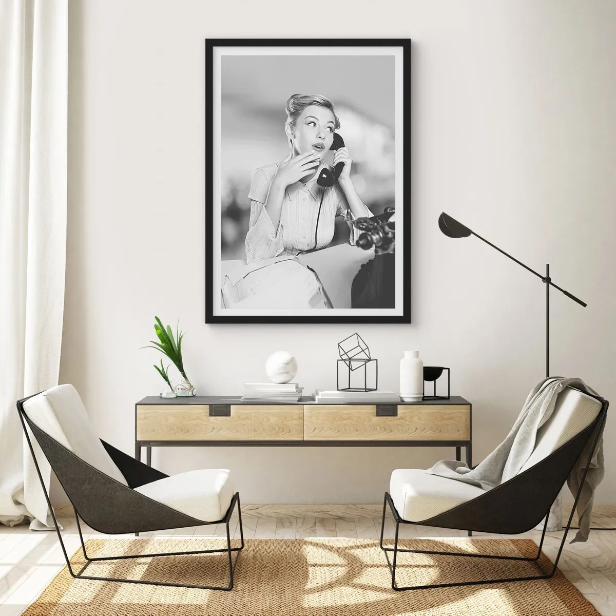 Plagát v čiernom ráme - Halo, tu sú 50. roky. - 40x50 cm