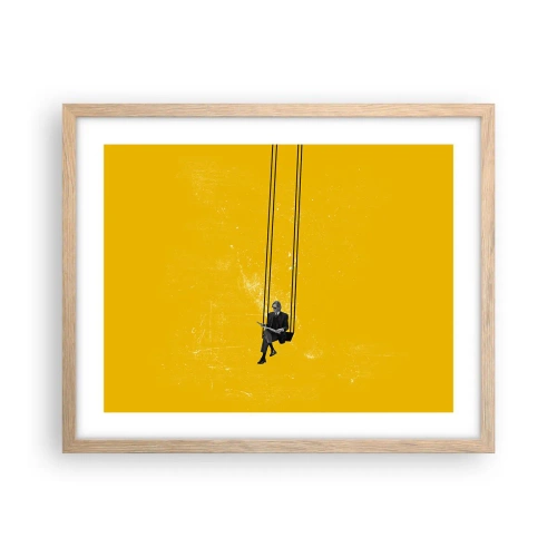 Plagát v ráme zo svetlého duba - Deň ako každý iný - 50x40 cm