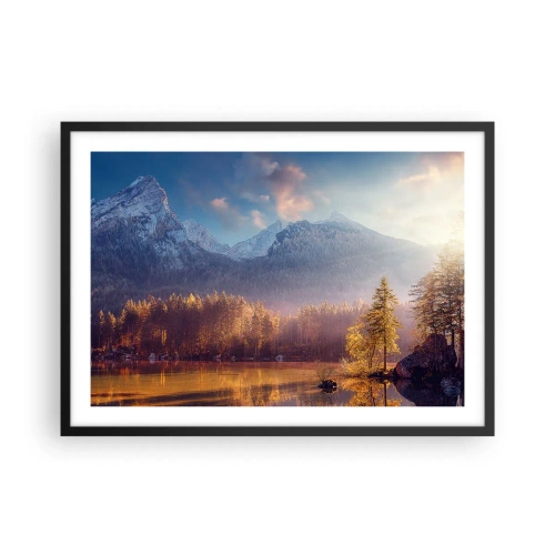 Plagát v čiernom ráme - V horách a údoliach - 70x50 cm
