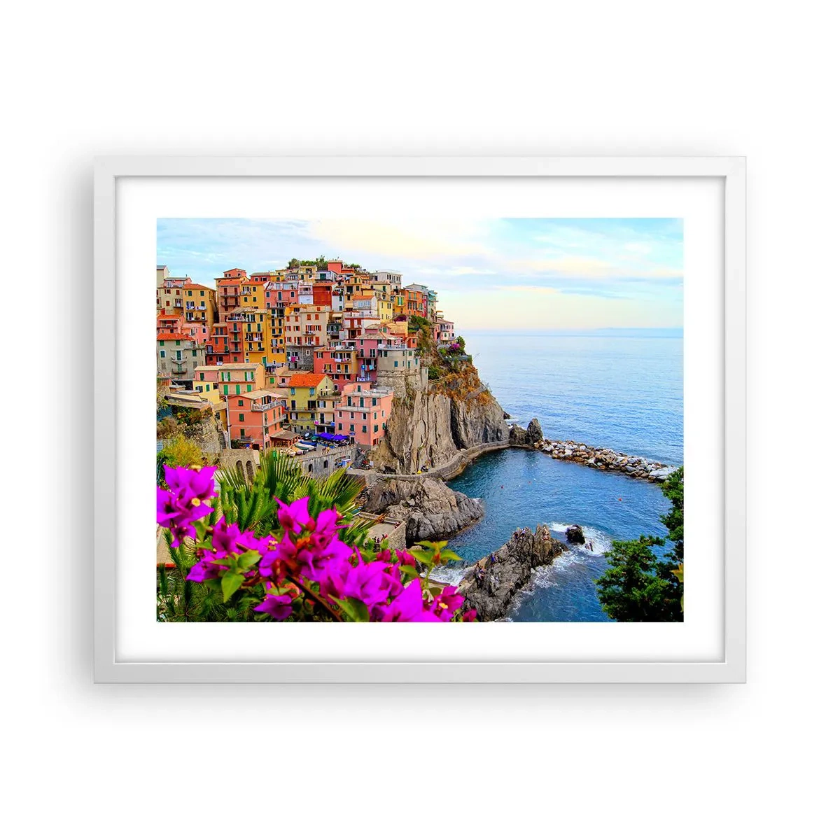 Plagát v bielom ráme - Usmievavé mesto - 50x40 cm