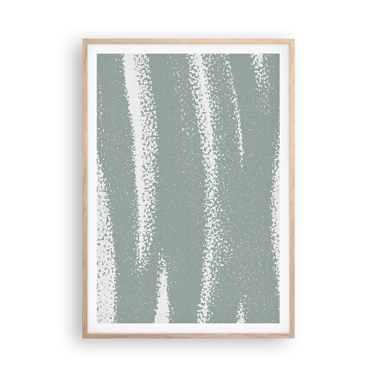 Plagát v ráme zo svetlého duba - Abstrakcia v zimnom štýle - 70x100 cm