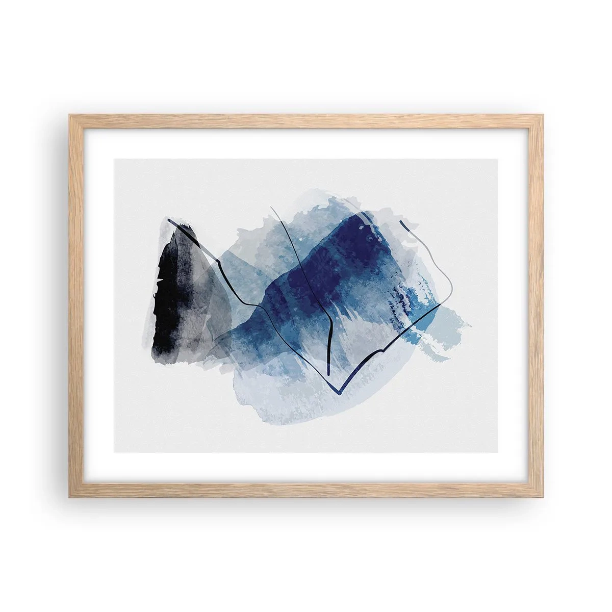 Plagát v ráme zo svetlého duba - Ľadová hora - 50x40 cm