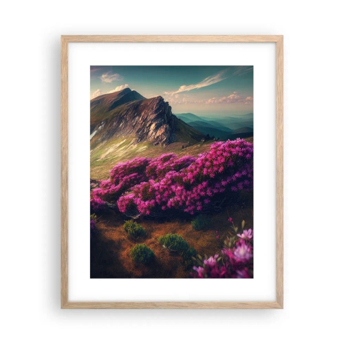 Plagát v ráme zo svetlého duba - Leto na horách - 40x50 cm