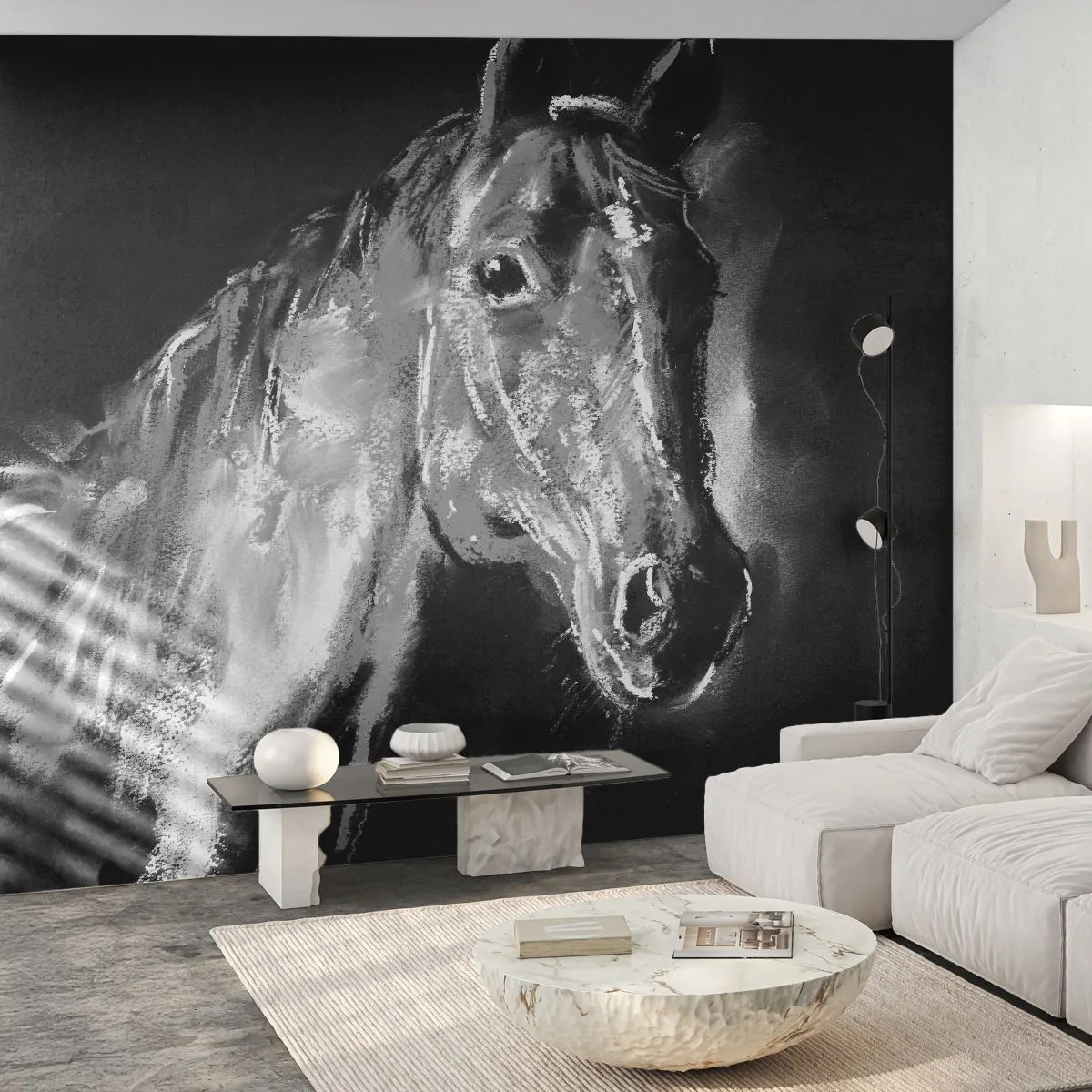 Samolepiaca Fototapeta Deluxe Sticker - Žiarenie vznešenej duše - Zvieratá, Kôň, Mare - 250x175 cm