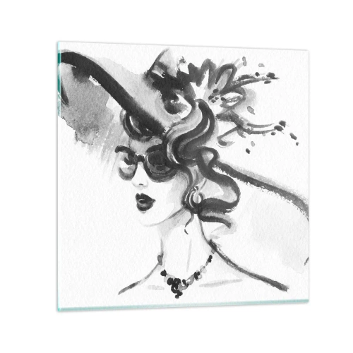 Obraz na skle - Dáma s charakterom - 60x60 cm