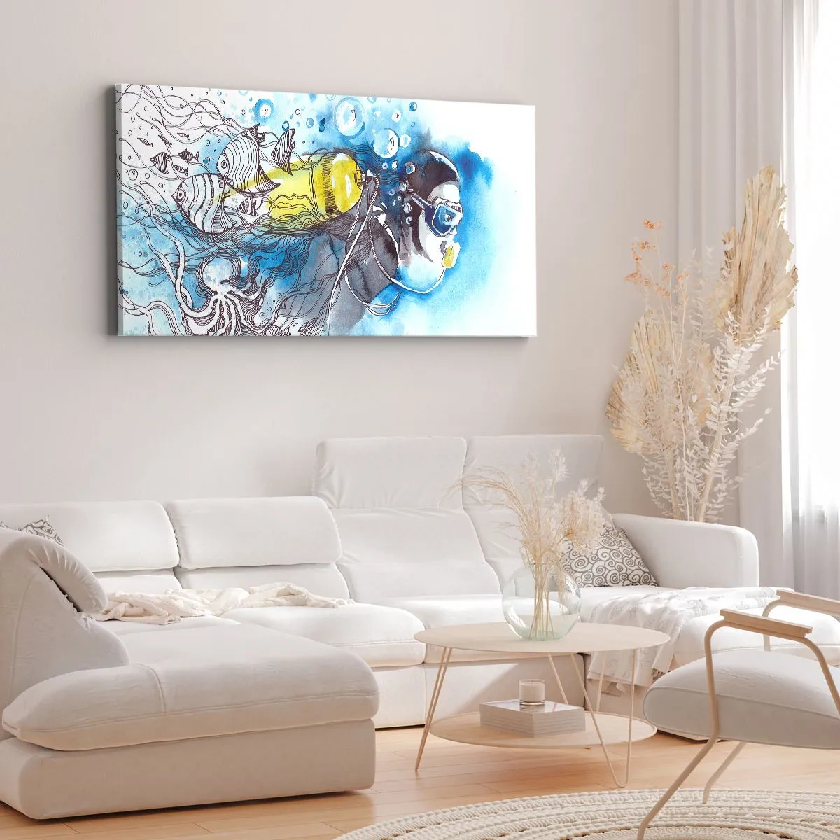 Obraz na plátne - Veľká modrá - 140x50 cm