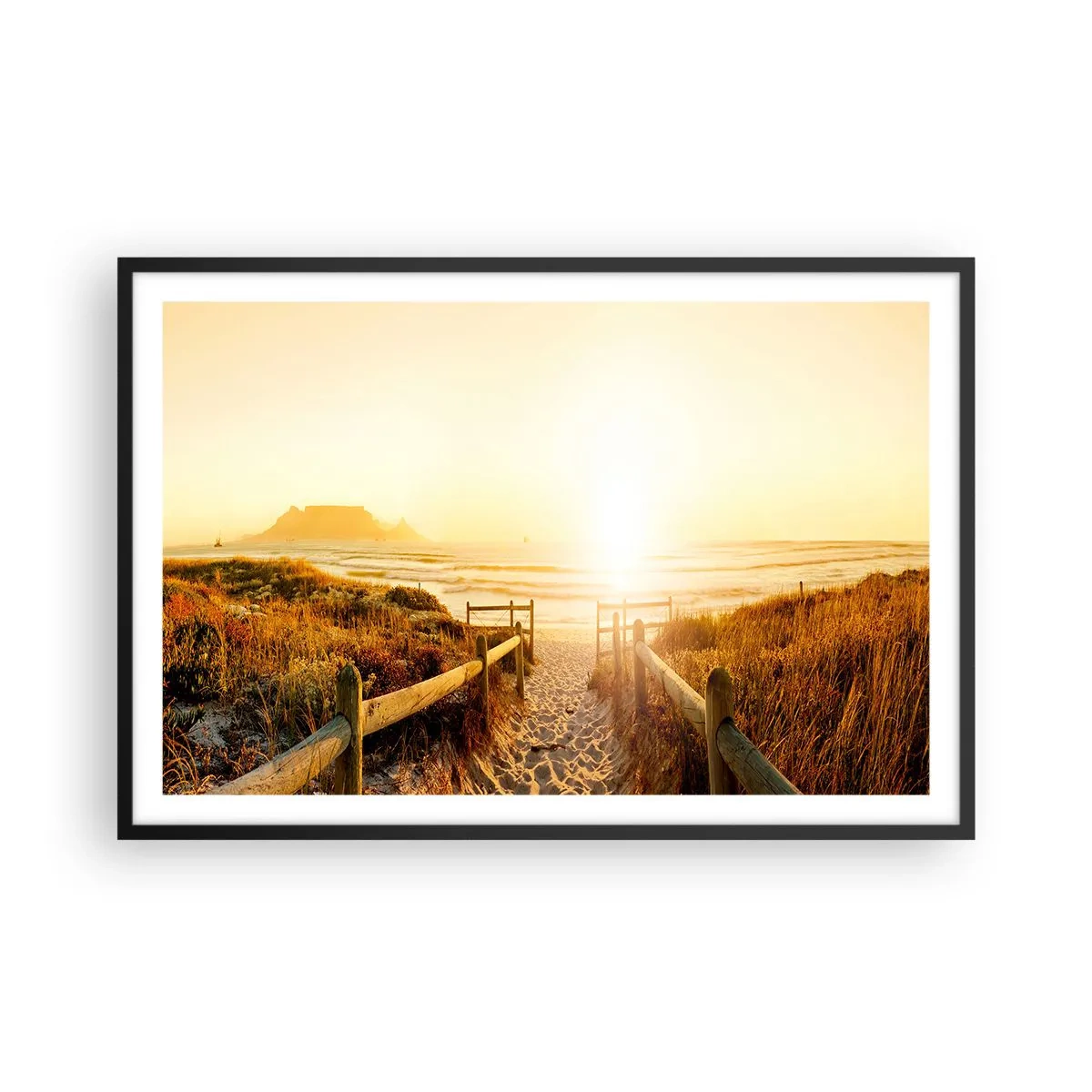 Plagát v čiernom ráme - Dunami smerom k slnku - 91x61 cm