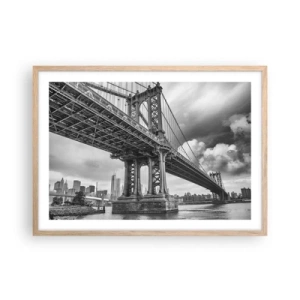 Plagát v ráme zo svetlého duba - Do srdca mesta - 70x50 cm