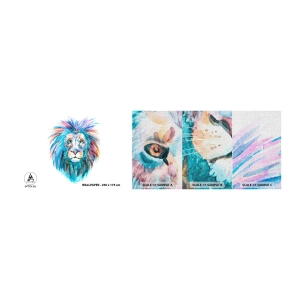 Vzorka fototapety Premium Canvas - Elektrizujúca aura - Zvieratá, Lev, Abstrakcia - 100x30 cm