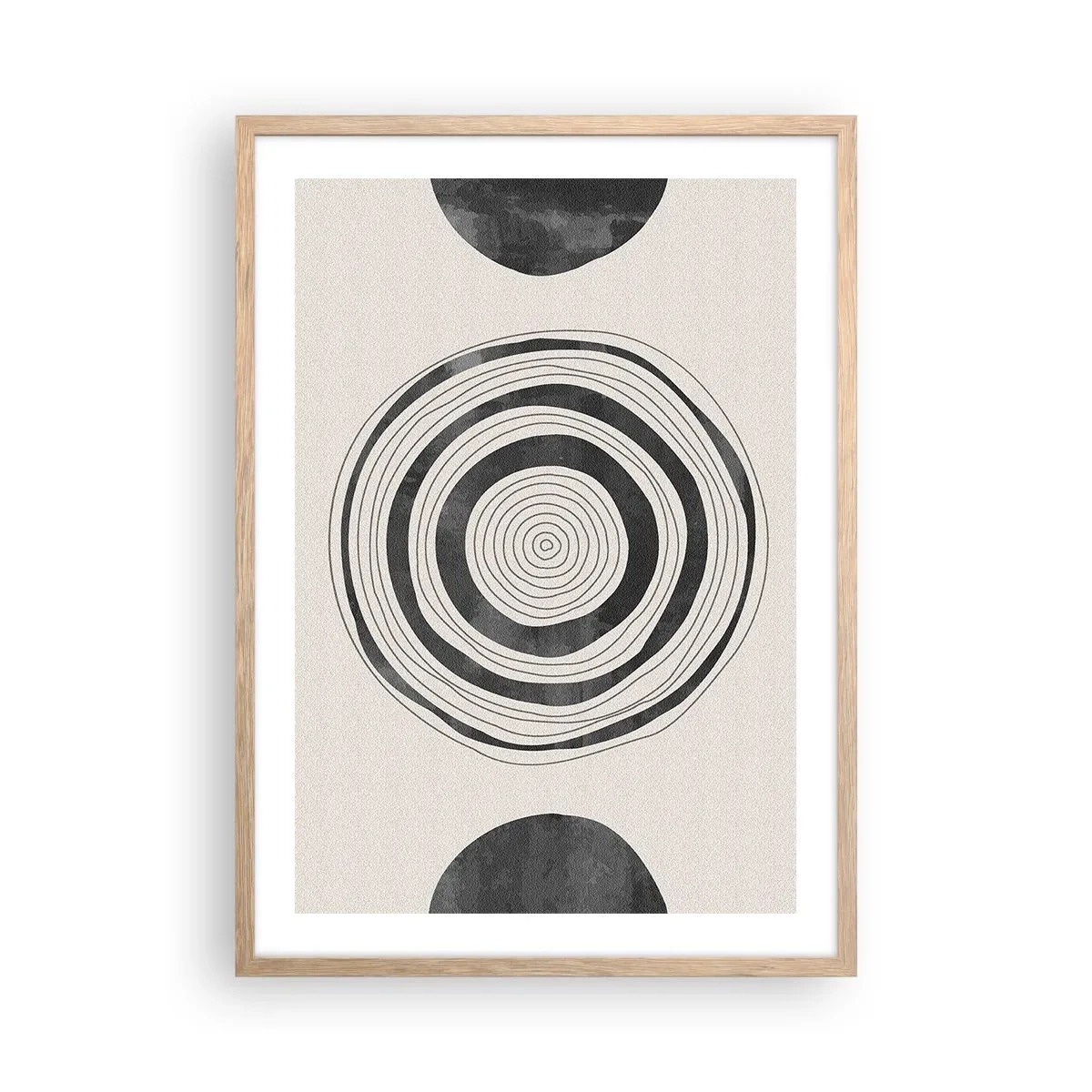 Plagát v ráme zo svetlého duba - Dôležité je to, čo je uprostred - 50x70 cm