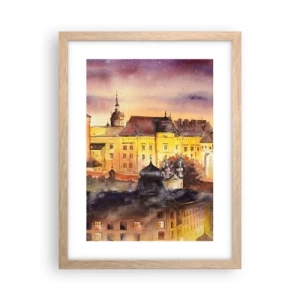 Plagát v ráme zo svetlého duba - Dejiny a rozprávka - 30x40 cm