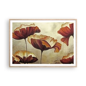 Plagát v ráme zo svetlého duba - Lán lúky - 100x70 cm