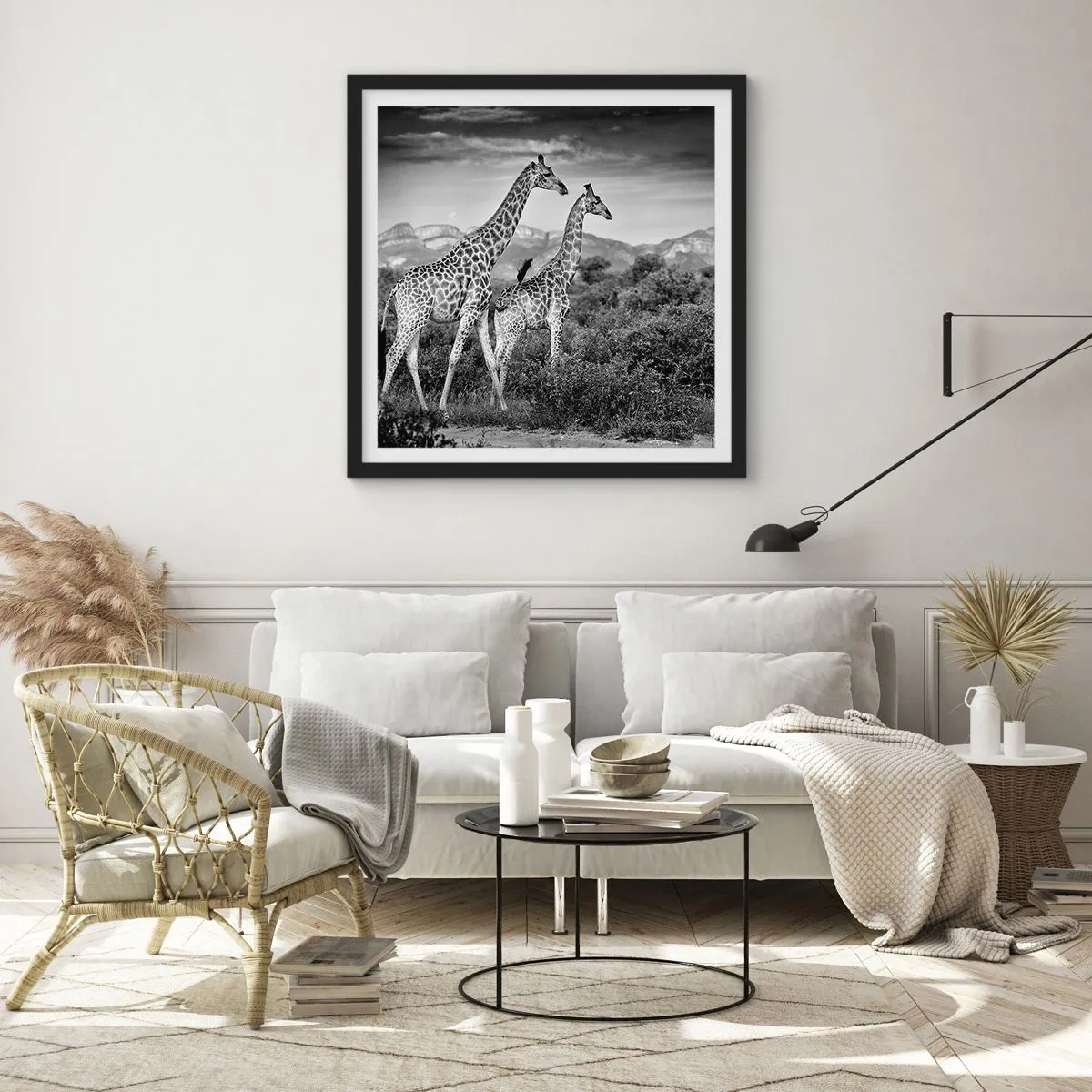 Plagát v čiernom ráme - Vyššie kruhy v Afrike - 50x50 cm