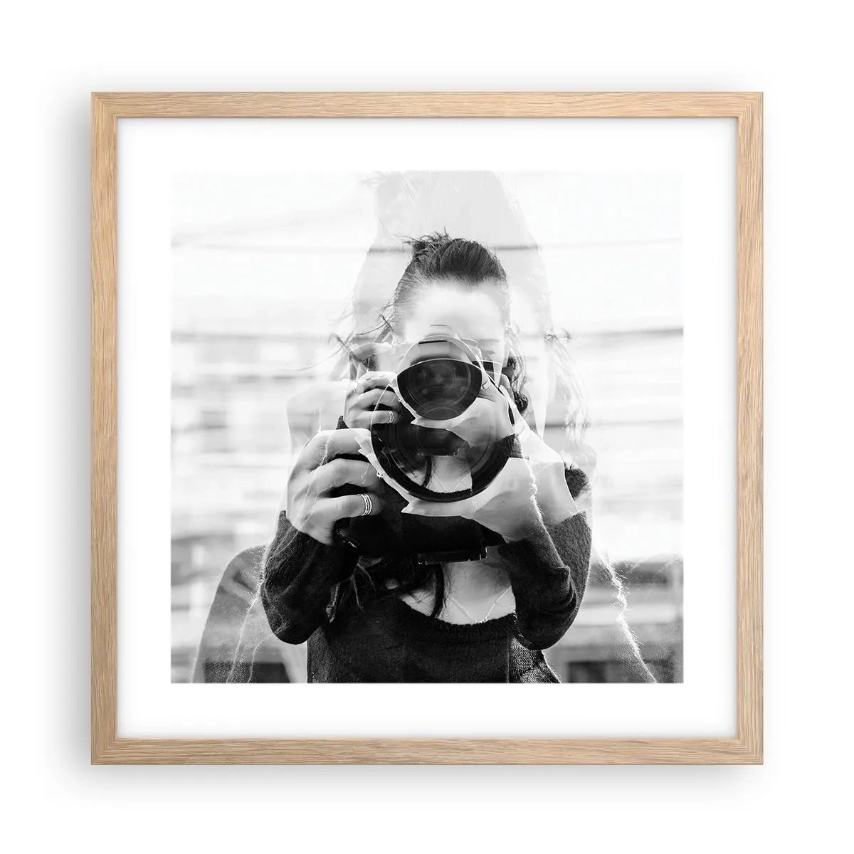 Plagát v ráme zo svetlého duba - Tvorca a materiál - 40x40 cm