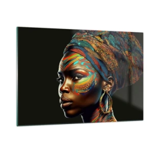 Obraz na skle - Africká kráľovná - 120x80 cm